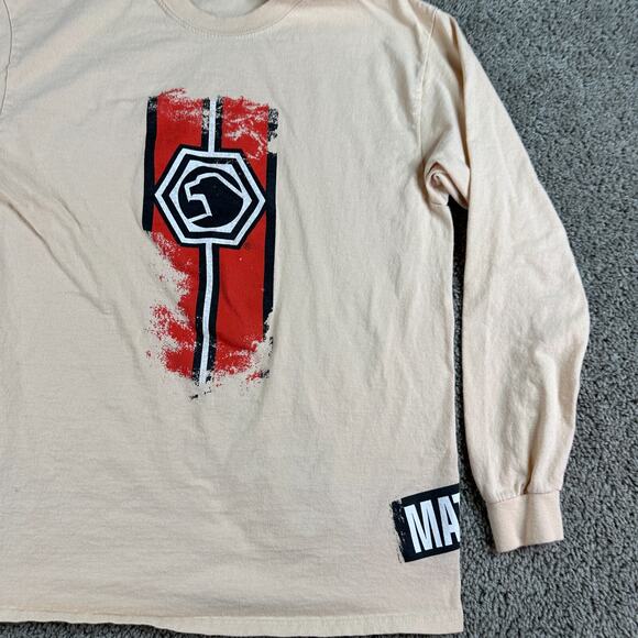 Matco Tools Shirt Mens Small Orange Black Wrap Around Print Long Sleeve Mechanic - Picture 3 of 9